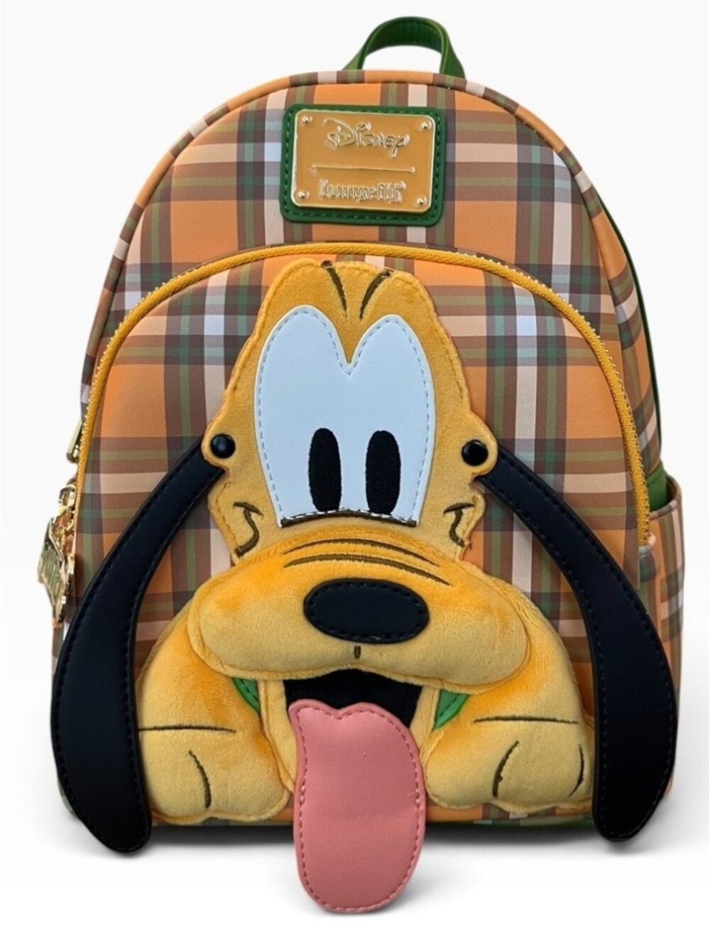 Loungefly Disney Pluto 95th Anniversary Plaid Mini Backpack NWT